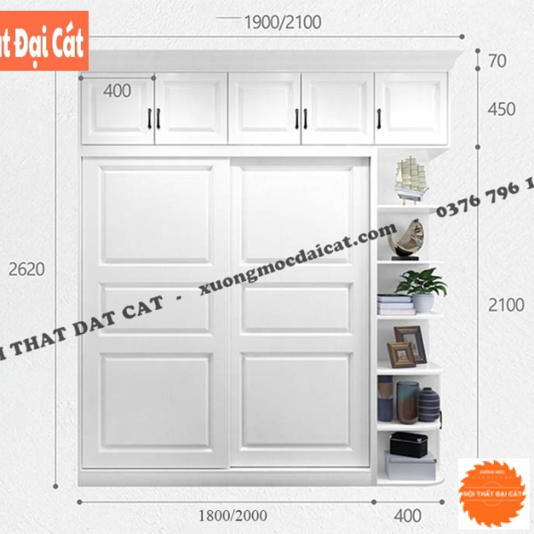 Tủ áo quần gỗ kiểu dáng hiện đại TA192