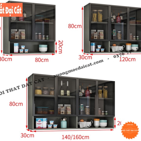 Tủ bếp treo tường cánh kính TBN072