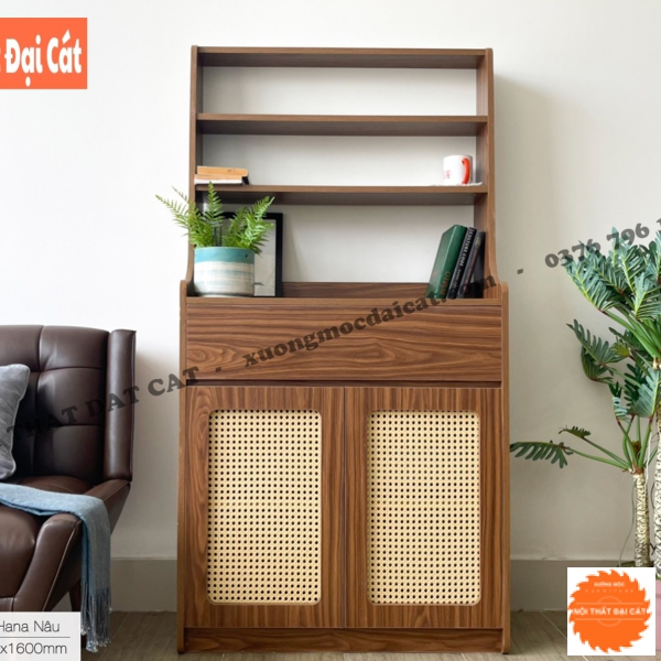 Tủ gỗ mây trang trí đẹp TGM018
