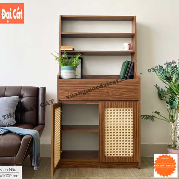 Tủ gỗ mây trang trí đẹp TGM018