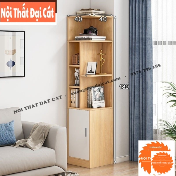 Kệ tủ sách trang trí ở góc tường KS209