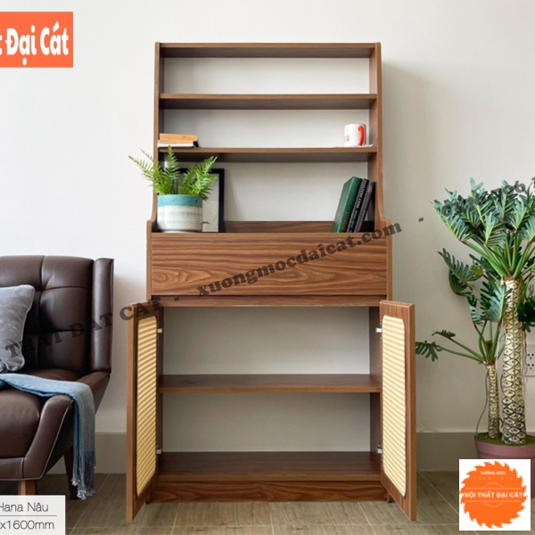Tủ gỗ mây trang trí đẹp TGM018