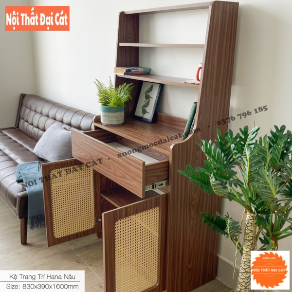 Tủ gỗ mây trang trí đẹp TGM018