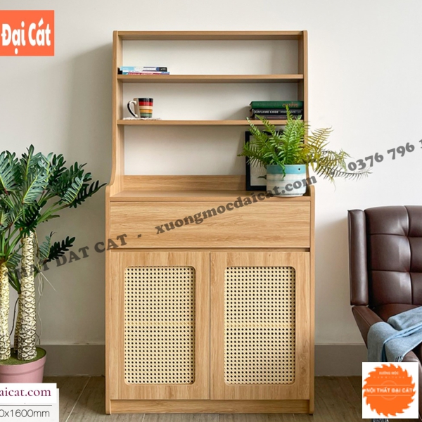 Tủ gỗ mây trang trí đẹp TGM018