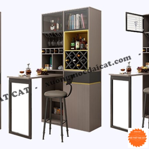 Tủ rượu kết hợp bàn hiện đại TR055