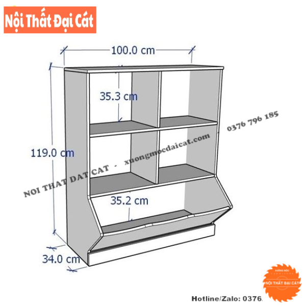 Kệ đồ chơi cho bé tại nhà KĐC030