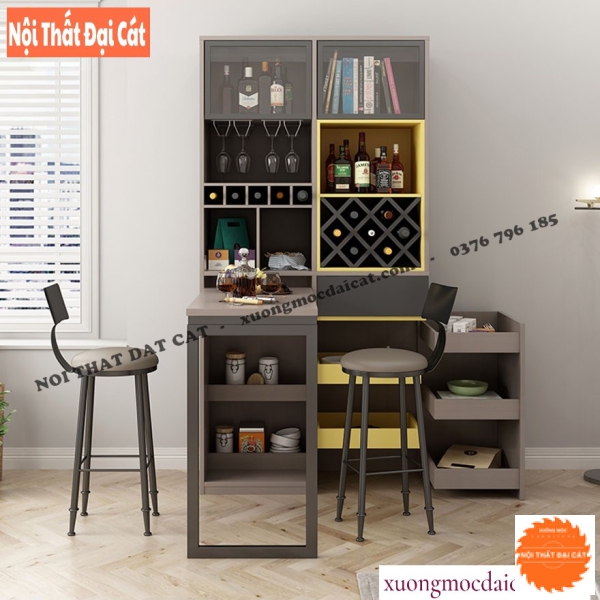 Tủ rượu kết hợp bàn hiện đại TR055