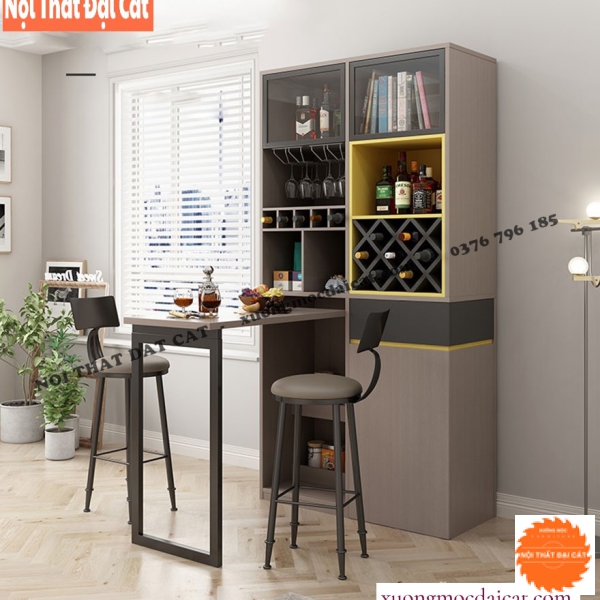 Tủ rượu kết hợp bàn hiện đại TR055