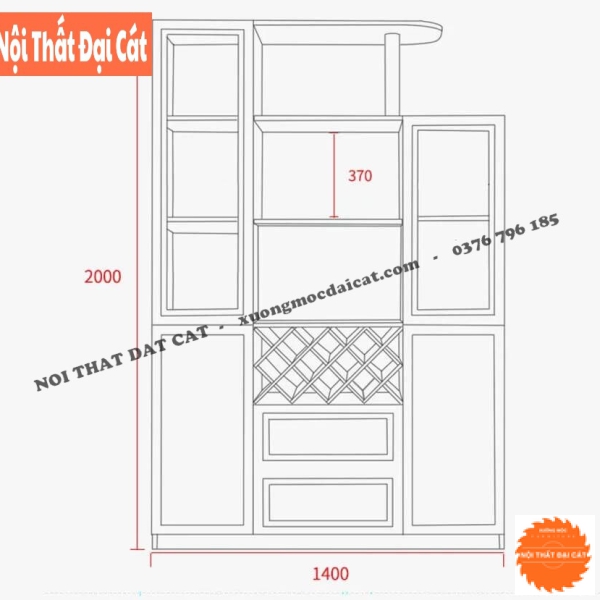 Tủ rượu ngăn phòng khách TR056