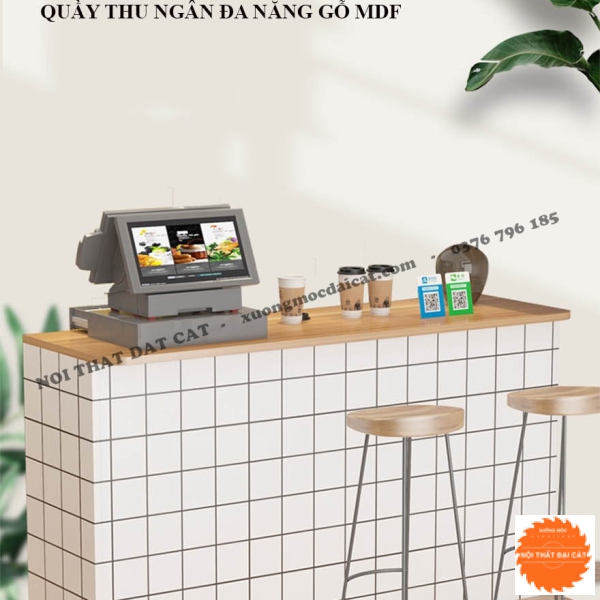 Quầy thu ngân gỗ mini cho shop QTN048