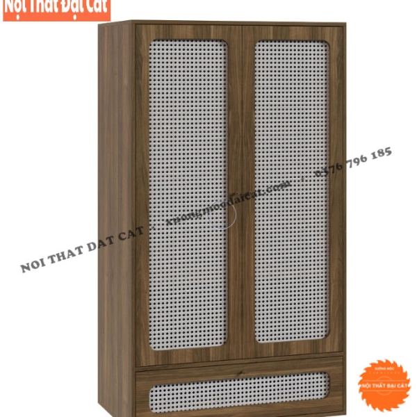 Tủ áo quần gỗ mây có hộc kéo TA440