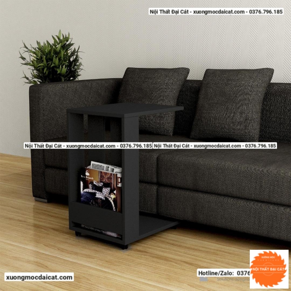Bàn gỗ cạnh sofa có bánh xe tiện lợi BGS017