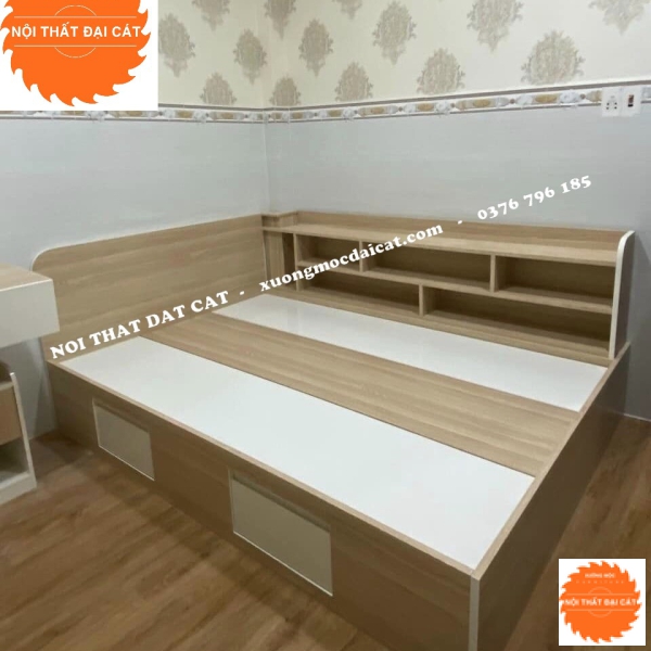 Giường ngủ 2 màu trắng gỗ G096