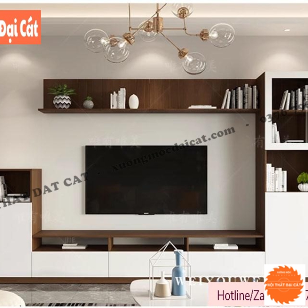 Kệ tivi tích hợp tủ trang trí hiện đại KKH109