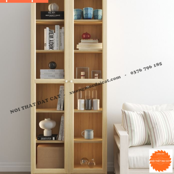 Kệ sách đứng 6 tầng thiết kế có cửa KS202