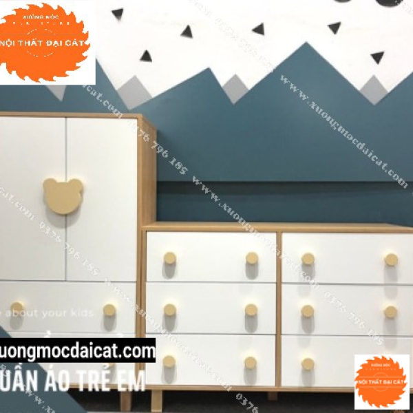 Tủ áo quần thiết kế dễ thương cho phòng ngủ bé