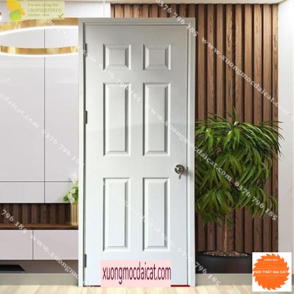 Cửa gỗ công nghiệp MDF màu trắng 