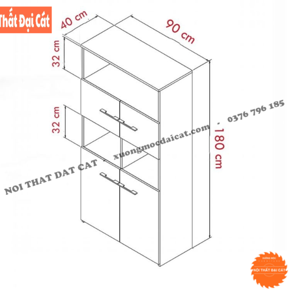 Tủ sách hiện đại tích hợp nhiều ngăn KS245