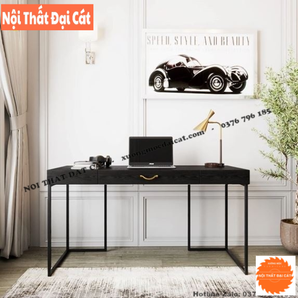 Bàn làm việc mặt gỗ chân sắt BLV131