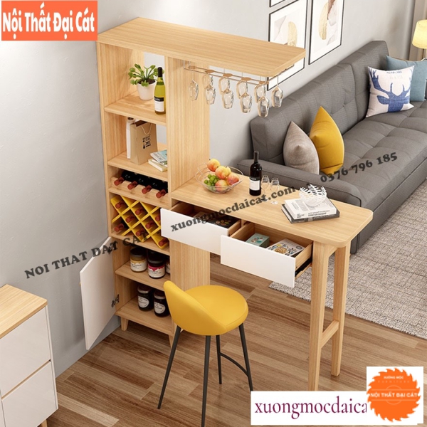 Tủ rượu gỗ kết hợp bàn TR057