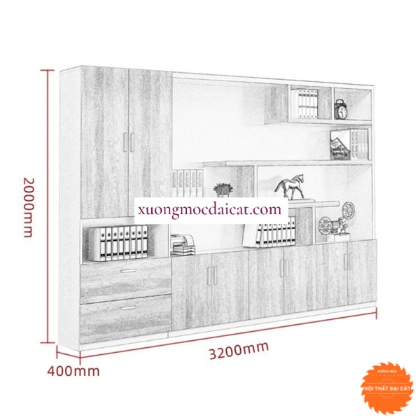 Tủ giám đốc văn phòng bằng gỗ TGĐ030