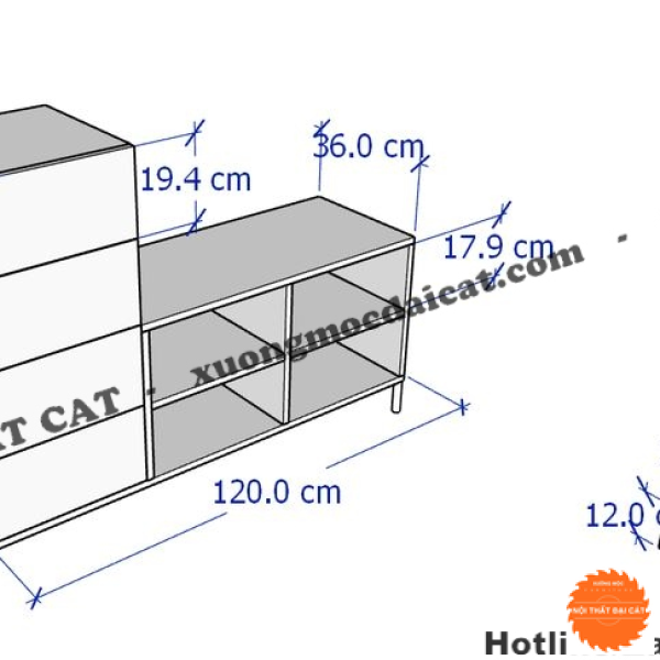 Tủ giày thiết kế 4 hộc kéo TG209