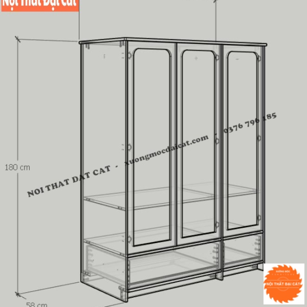 Tủ áo quần gỗ thiết kế sang trọng TA441