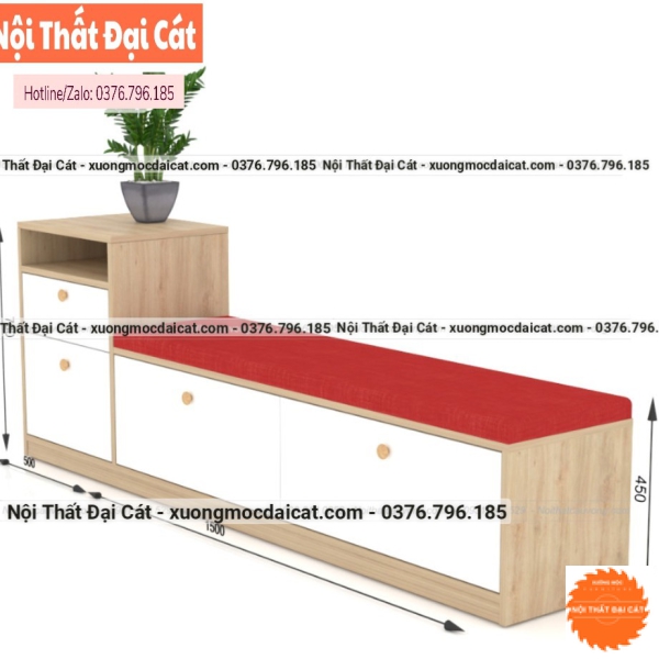 Băng ghế đọc sách có tủ nhỏ BG056