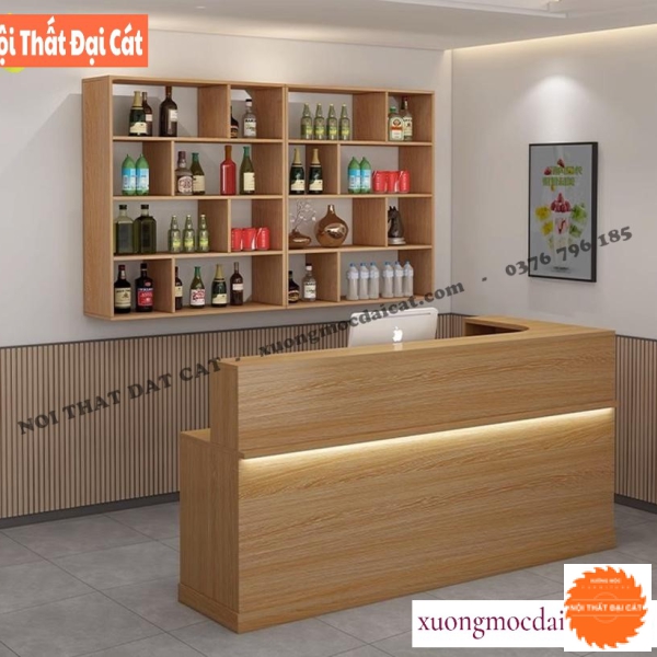 Quầy thu ngân bằng gỗ nhỏ gọn QTN046
