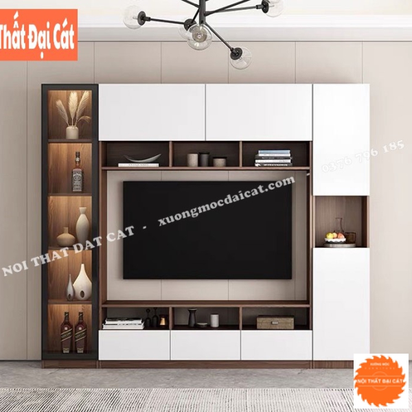 Kệ tivi kết hợp tủ rượu cánh kính KKH083