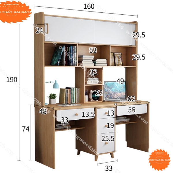 Bàn học sinh đôi phong cách hiện đại BH051