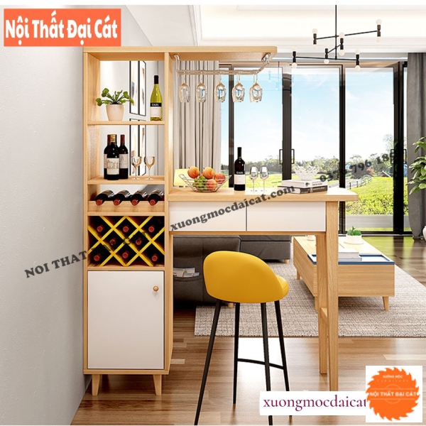 Tủ rượu gỗ kết hợp bàn TR057
