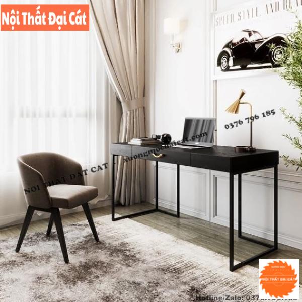 Bàn làm việc mặt gỗ chân sắt BLV131
