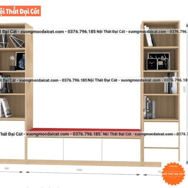 Băng ghế đọc sách kết hợp kệ BG055