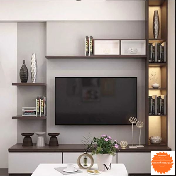 Kệ tivi bằng gỗ kiểu dáng hiện đại KTV035