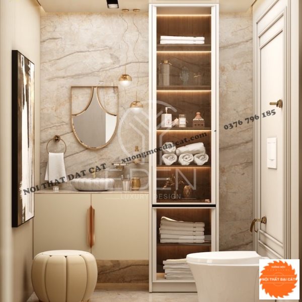 Tủ phòng wc thiết kế cánh kính TPT029
