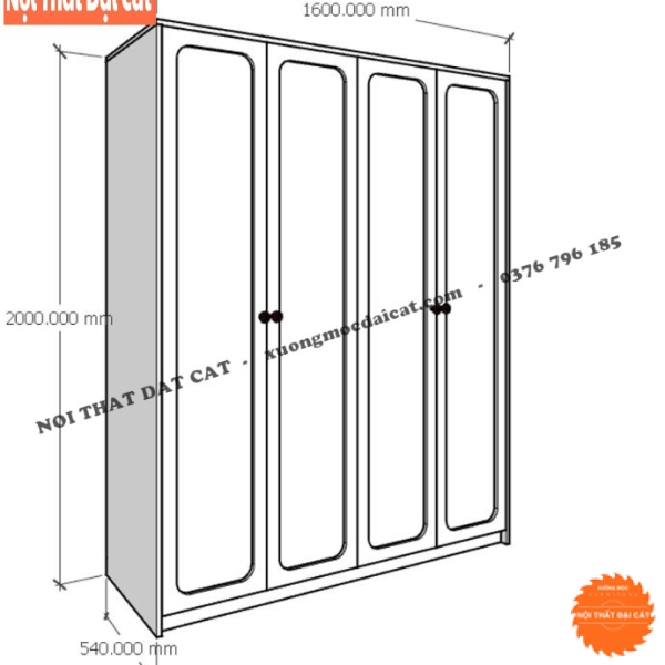 Tủ áo quần 4 cánh hiện đại TA442