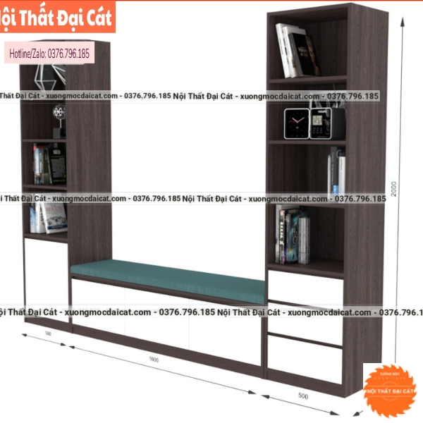 Băng ghế đọc sách kết hợp kệ BG055