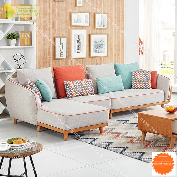 Ghế sofa phòng khách khung gỗ hiện đại 
