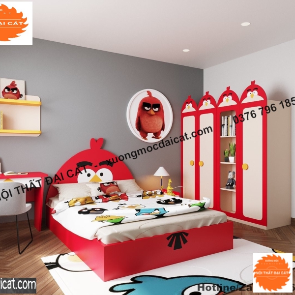 Combo phòng ngủ cho bé tone đỏ PNTE014