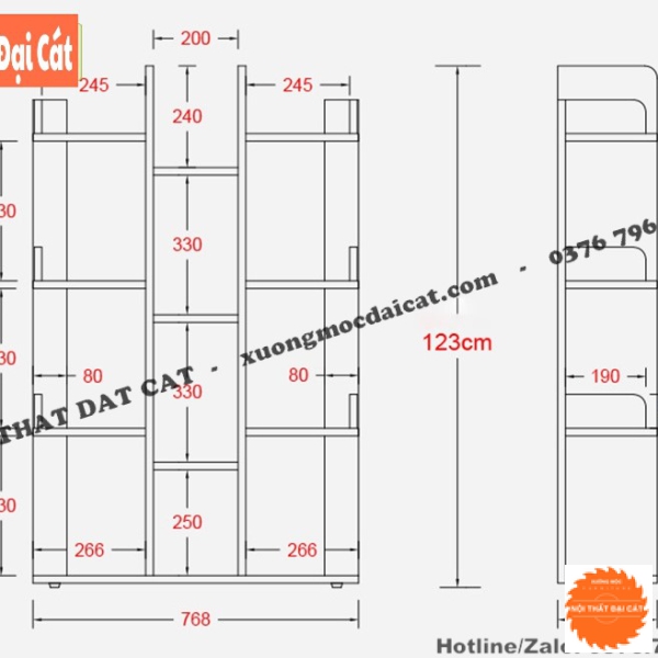 Kệ sách xương rồng hiện đại KS164
