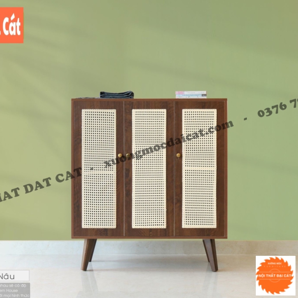 Tủ gỗ mây 3 cánh TGM024