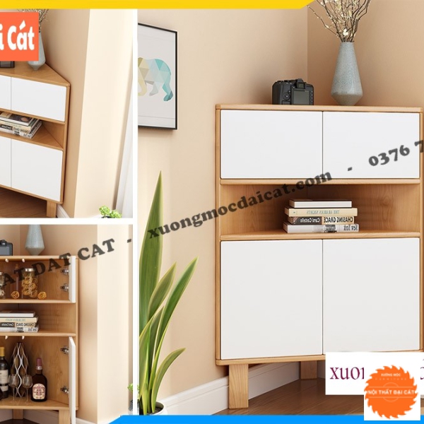 Kệ trang trí cánh mở góc tường KTT145