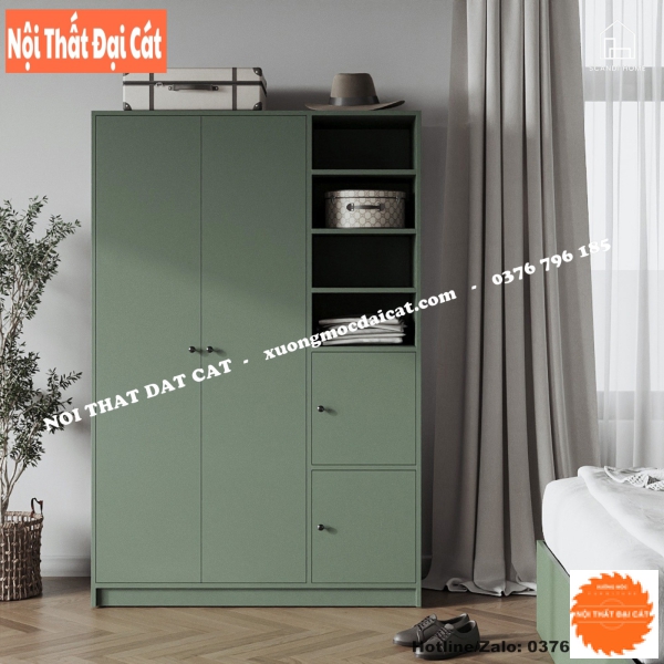 Tủ áo quần gỗ công nghiệp màu xanh lá TA429