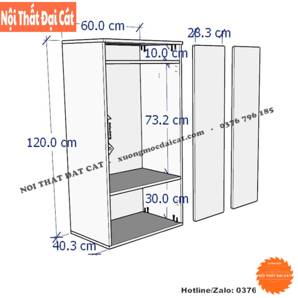 Tủ áo quần trẻ em nhỏ gọn TTE066