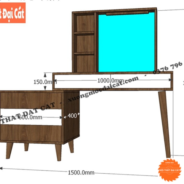 Bàn trang điểm gỗ công nghiệp MDF BTĐ123