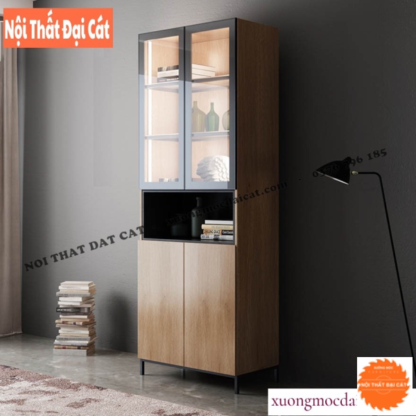 Tủ rượu thân gỗ cánh kính TR061