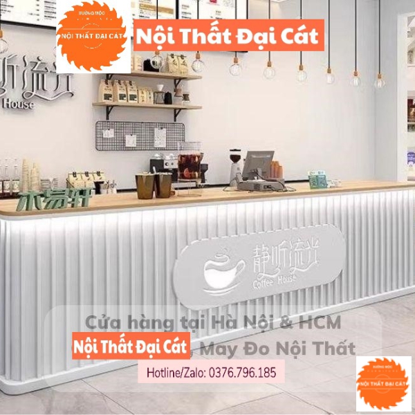 Quầy bar bằng gỗ hình chữ L đẹp QB021