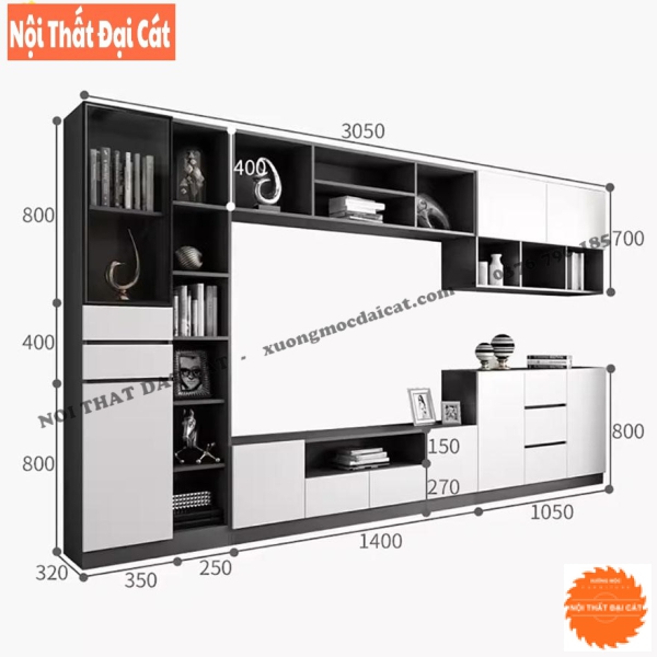 Tủ kệ tivi phòng khách hiện đại KKH088