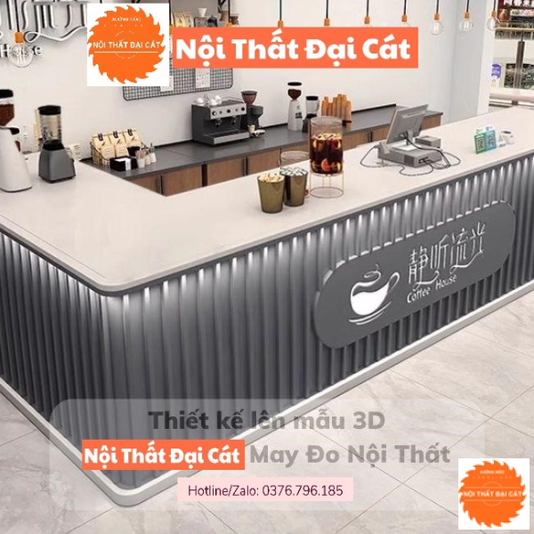Quầy bar bằng gỗ hình chữ L đẹp QB021
